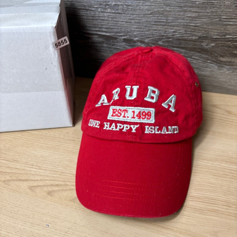 Aruba Hat Cap Strap Back Red One Happy Island‎ Adjustable - Picture 11 of 11